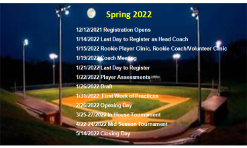 Spring 2022 Schedule