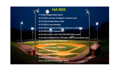 Fall 2025 Schedule