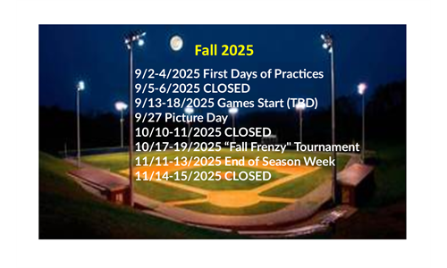 Fall 2025 Schedule